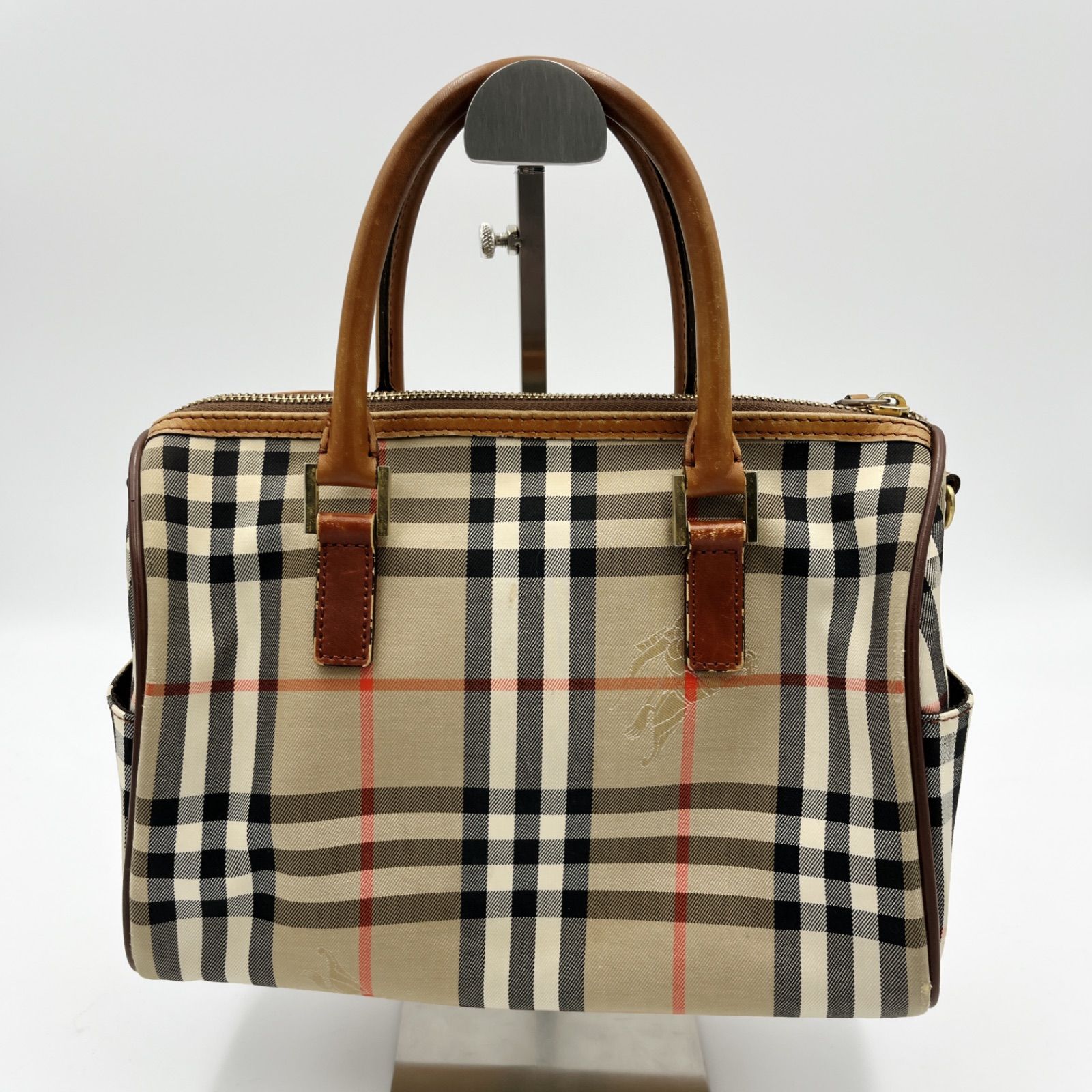 ヴィンテージ オールド 希少 レア BURBERRY バーバリー ノバチェック シャドーホース ハンドバッグ クラシックチェック ミニボストン バッグ カバン 鞄 BAG SM-1