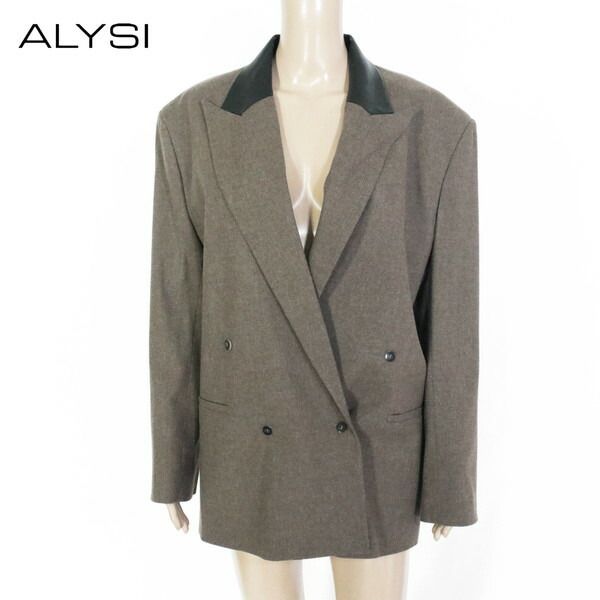 85%OFF 新品 アリジ ALYSI ジャケット 42 EJK386 Lサイズ ブラウン 
