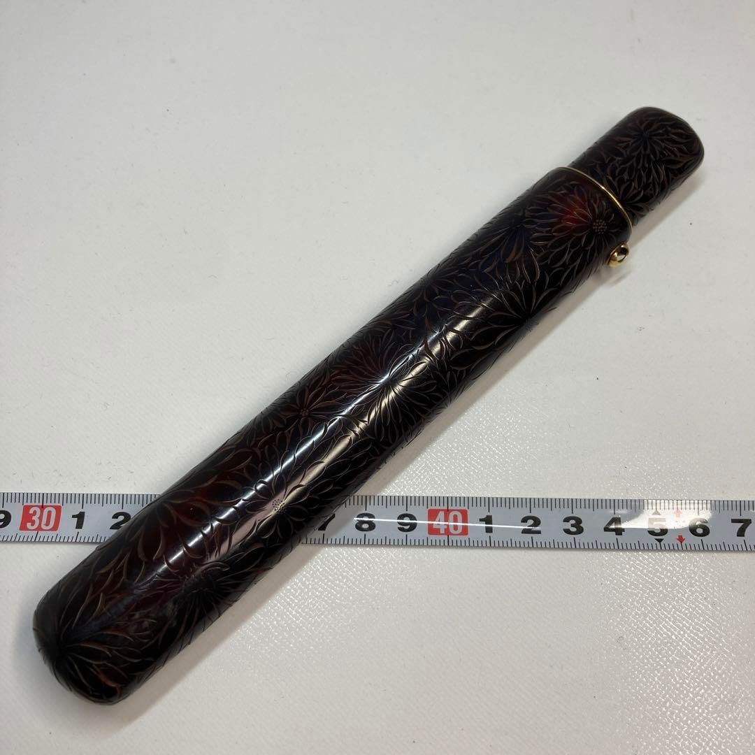 堆黒 金製金具 キセル筒 51g トトチ 本さ5-0517