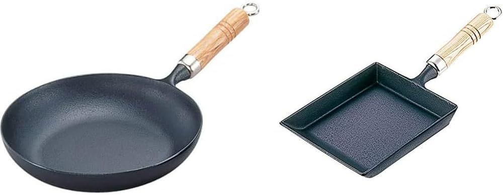 商品 IH対応 内径23.5cm 黒焼付 フライパン オムレツパン24木柄付 南部鉄器 Iwachu 24006 岩鋳
