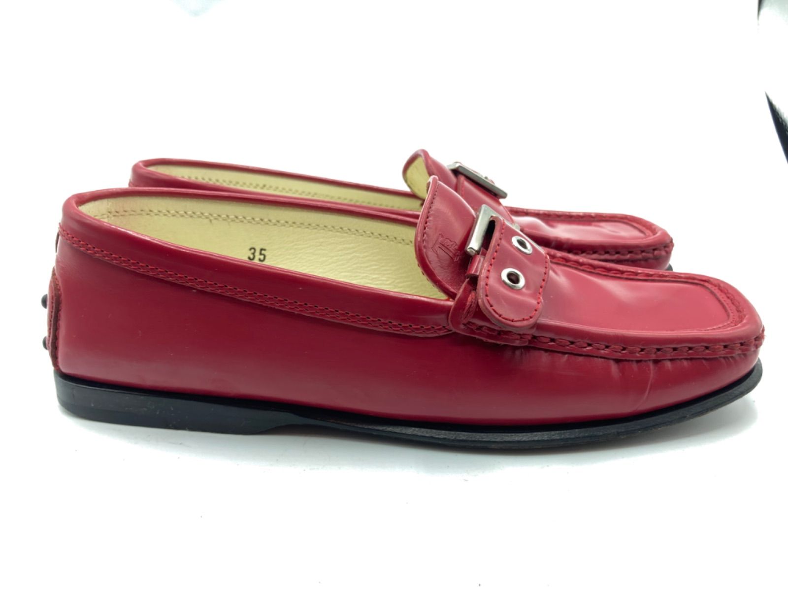 TOD'S フリンジ付きローファー バーガンディ TOD'S（トッズ） TODS ローファー XXW08J0GF80SHA Tチェーン メタル