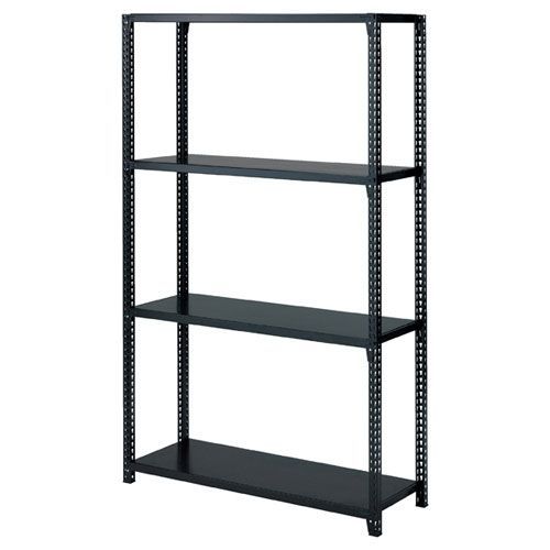 ストレージシェルフ スチール棚4段展開 W120cmタイプ ボルトレスタイプ ブラック 本体 H210cm  61-67-7-4 