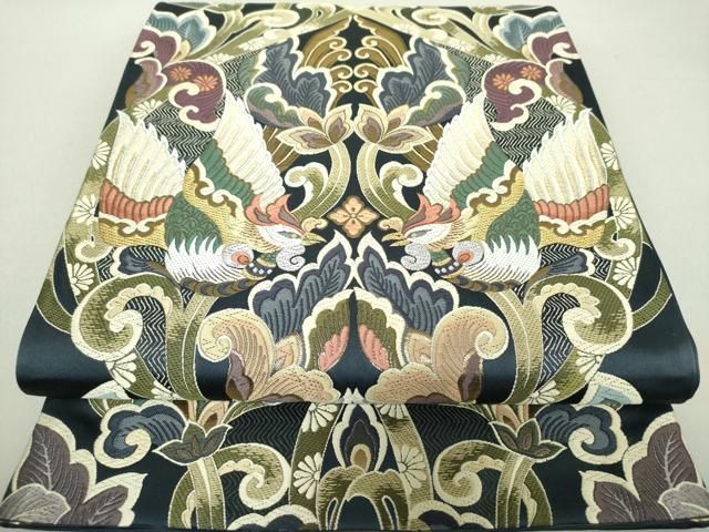 平和屋着物●六通柄袋帯　唐織　東大寺宝冠　本金箔　正絹　逸品　DAAU5164ps 平和屋着物○六通柄袋帯 唐織 東大寺宝冠 本金箔 正絹 逸品 DAAU5164ps