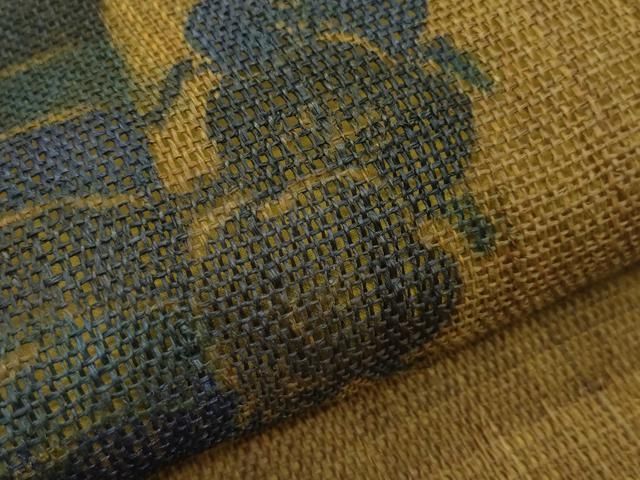 平和屋本店□極上 夏物 古代原始布 科布 九寸名古屋帯 型染 蝉 逸品  