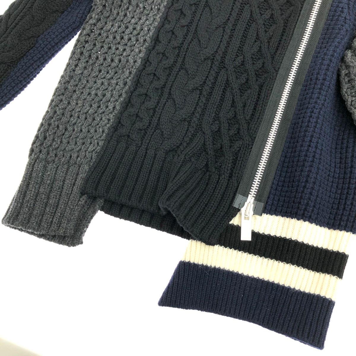 Sacai サカイ ジップアップ ライダースニット ブルゾン 1 18