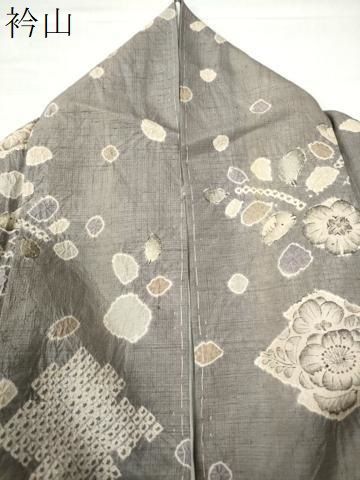 平和屋着物○上質な小紋 紬地 辻が花 手描き 絞り 正絹 逸品