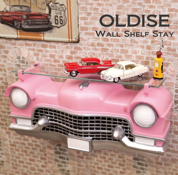 新品 オールディーズ ウォールシェルフ CAR HEAD 飾り棚 BLUE GK060