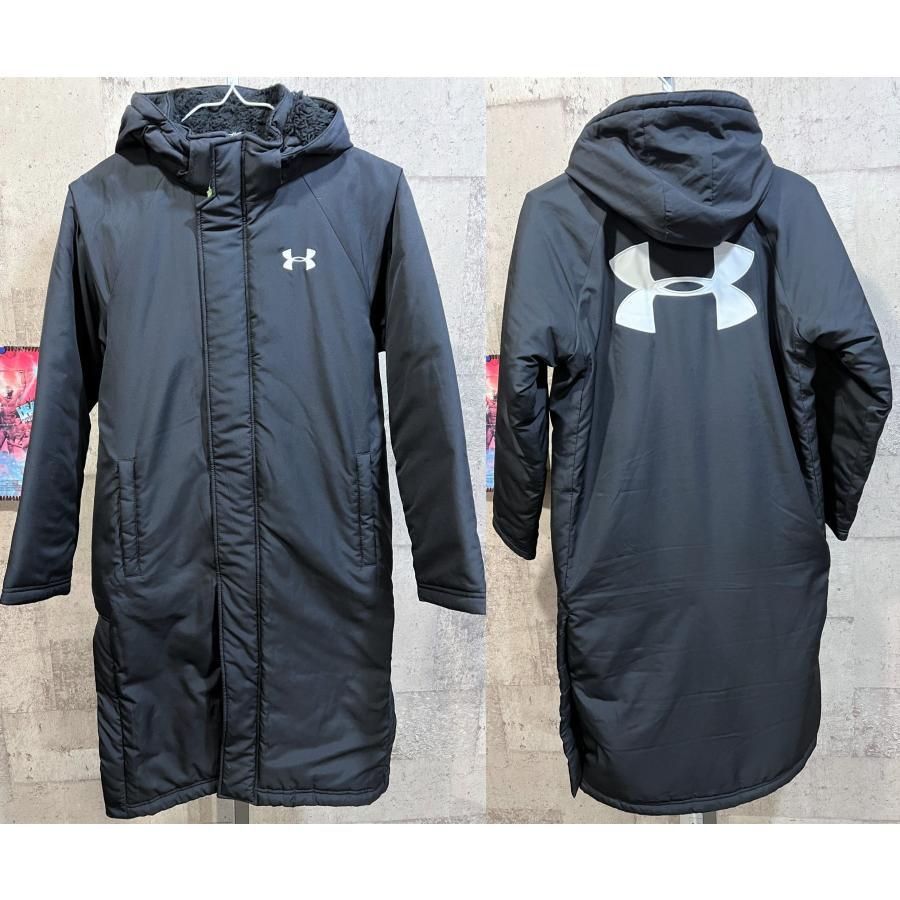 美品 ユース M 140 アンダーアーマー ベンチコート 黒 UNDER ARMOUR