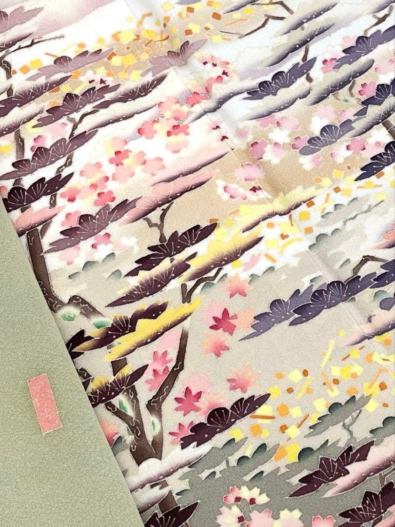 本加賀友禅 星野高志 色留袖 正絹 躾糸付き