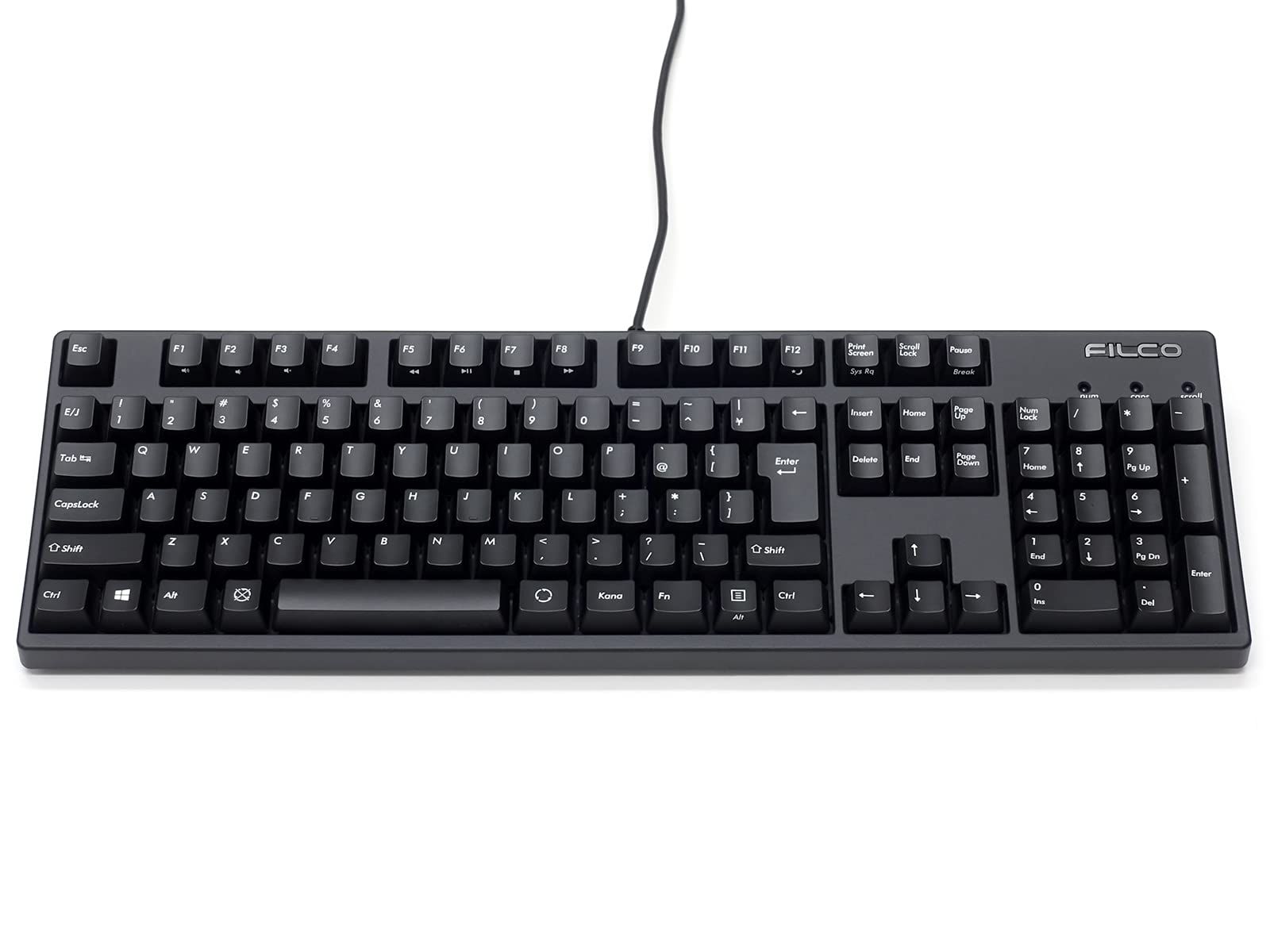 【在庫処分】3 Majestouch 赤軸 フルサイズキーボード 18キー 日本語かななし FILCO メディア機能 PBT2色成形キーキャップ搭載 マットブラック