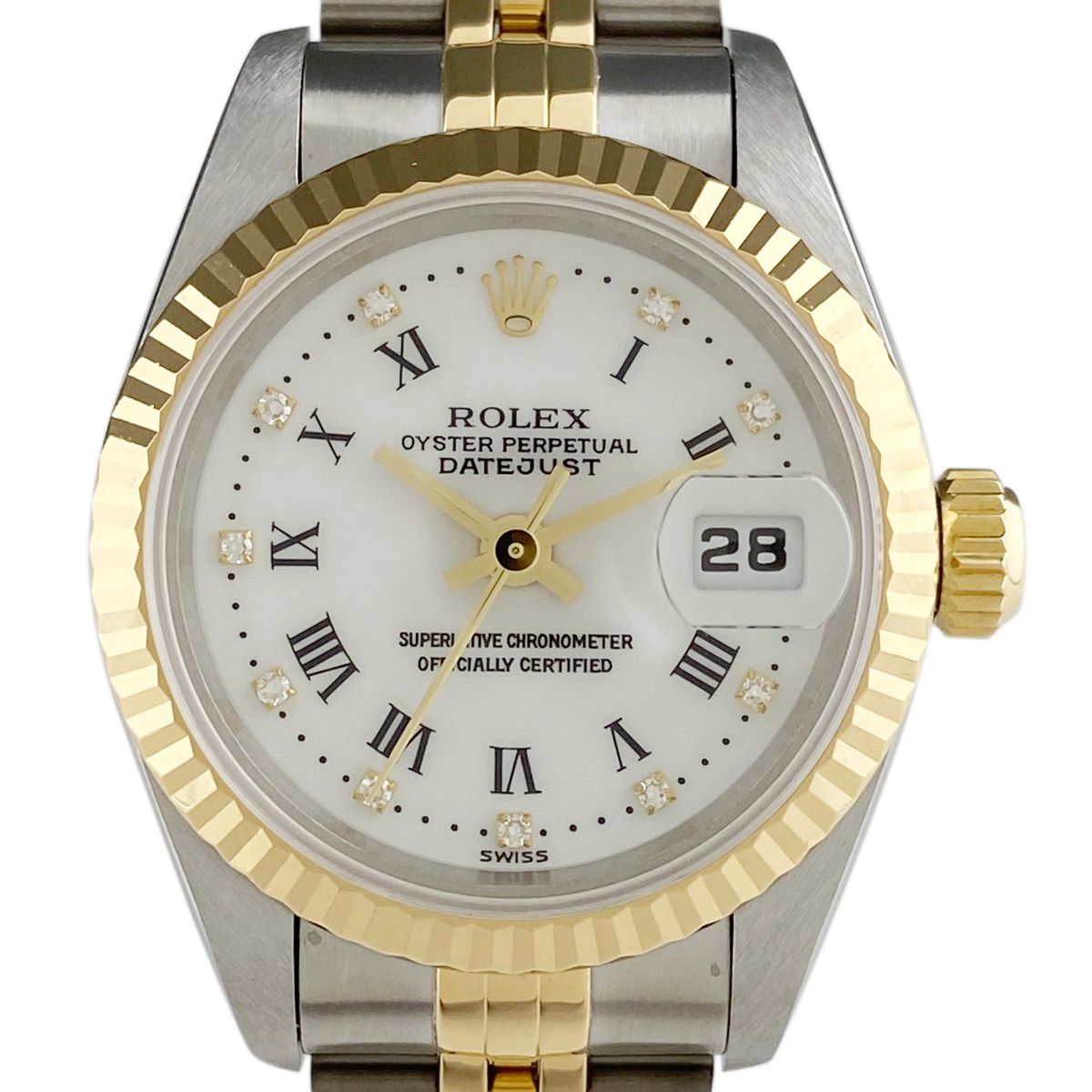 ロレックス ROLEX デイトジャスト 10Pダイヤ ローマン 69173G 腕時計 ...