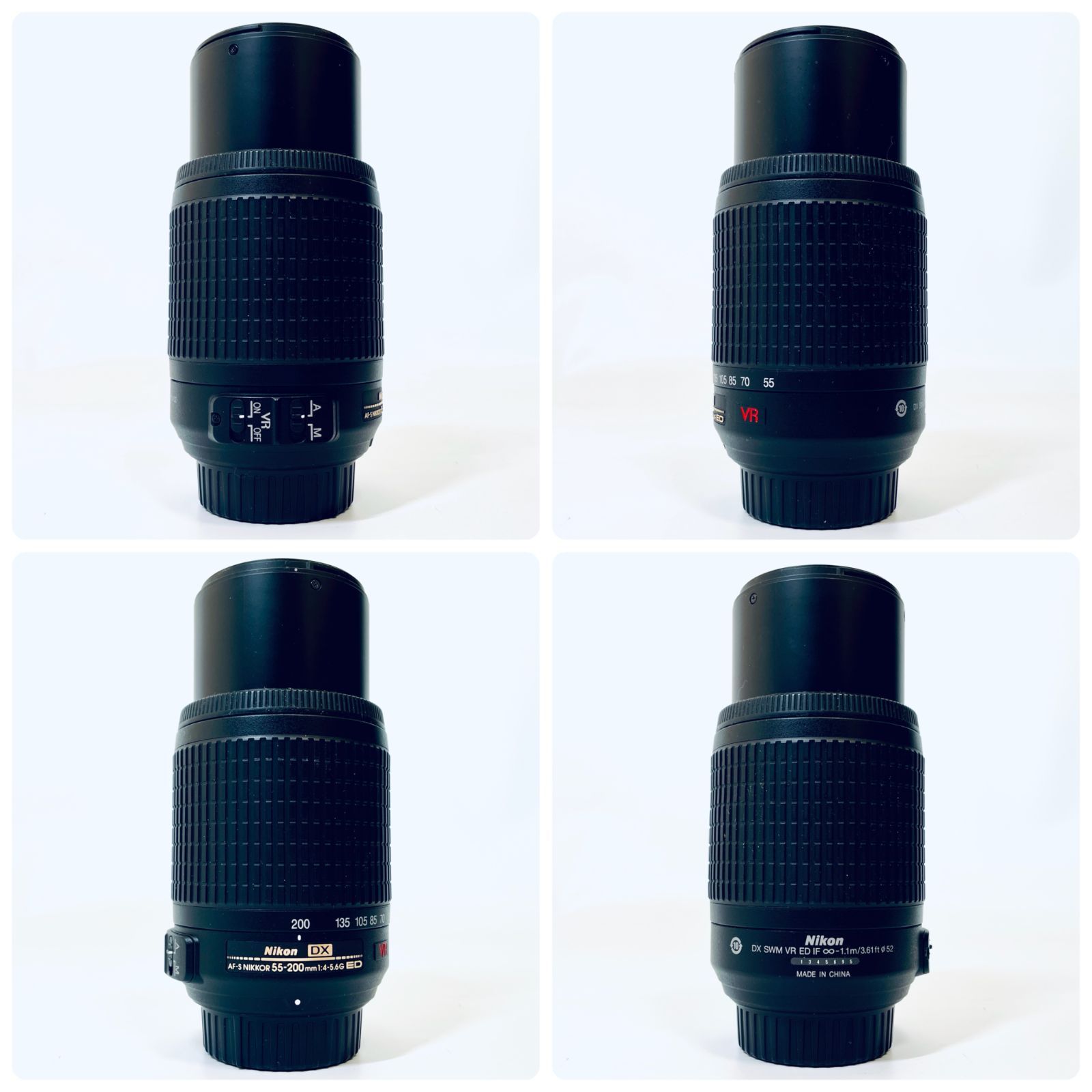 美品】ズームレンズ Nikon DX AF-S NIKKOR 55-200mm F4-5.6G ED VR SN 