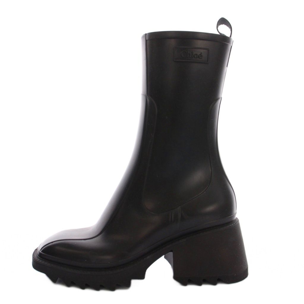 クロエ CHLOE betty ベティ レインブーツ 防水 長靴 39 黒 YM D