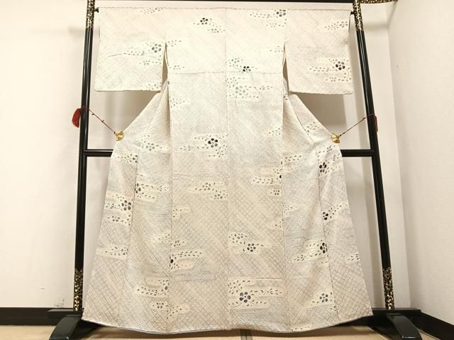 平和屋着物●上質な小紋　総絞り　草花文　正絹　逸品　AABB5086ph 平和屋着物○上質な小紋 総絞り 草花文 正絹 逸品 AABB5086ph - メルカリ