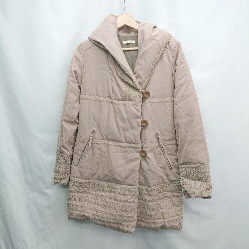 ◇ ⊇ LASUD ラシュッド 刺繍デザイン フード付き 長袖 ダウン 