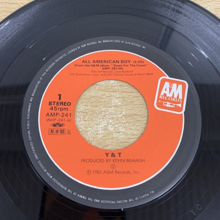 ○01)【同梱不可】【見本盤】Y & T/All American Boy/ワイアンド