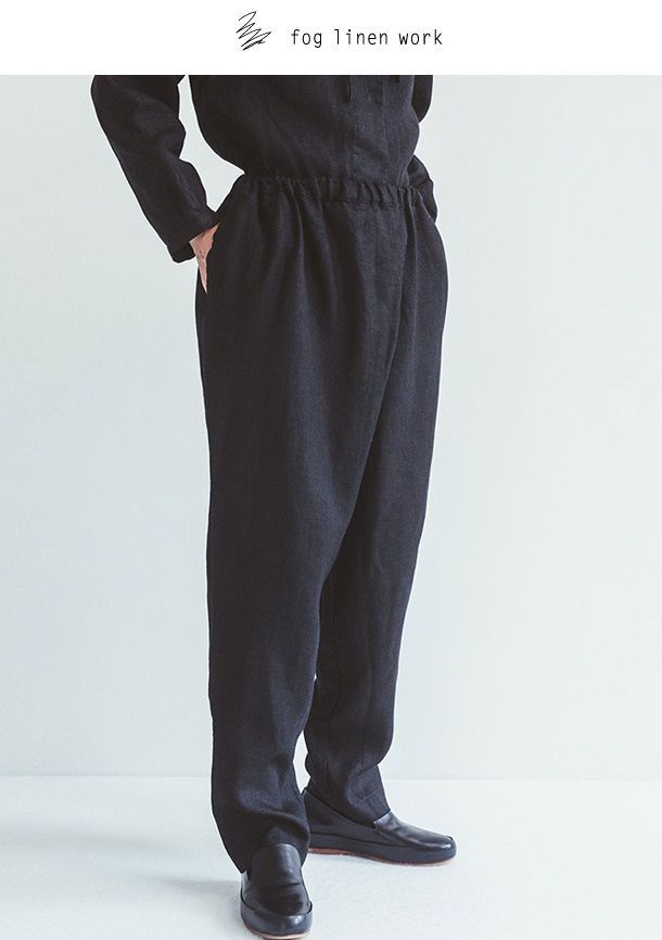 fog linen work フォグリネンワーク MINKE PANTS BLACK ミンケ パンツ ブラック LWA628-17