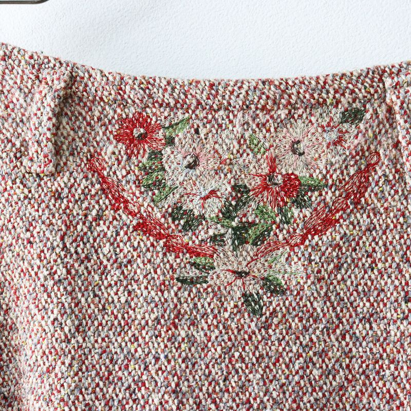 定価103400円 45R フォーティファイブアール 刺繍入 ニコミコツイードのお花スカート 2 レッド┃ミックス 2400014636703 SIROKUMA-CORPORATION_COM