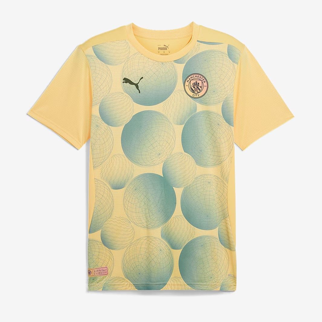 送料無料 匿名配送 プーマ マンチェスター シティ 2025|25 プレマッチ Tシャツ 茶 青 ブラウン ブルー 公式モデル 日本未発売