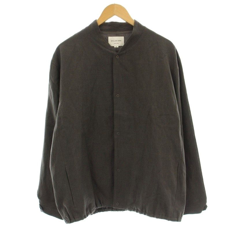 スティルバイハンド STILL BY HAND リネンウールライトブルゾン リネン混 スナップボタン ジャケット 46 グレー BL05243 | G