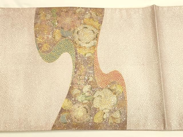 袋帯 金彩 美しい蝶 花 豪華加工 正絹 AO-4285 袋帯 金彩 美しい蝶 花 豪華加工 正絹 AO-4285