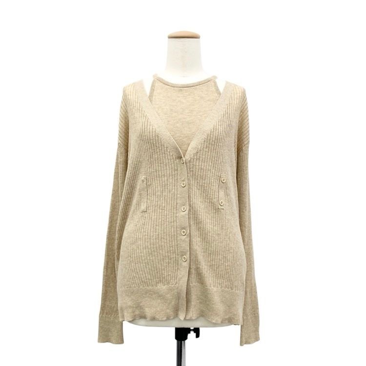 TODAYFUL トゥデイフル Layered Knit Cardigan レイヤードニットカーディガン アメスリタンクトップ ベージュ F 12010501 TODAYFUL トゥデイフル Layered Knit Cardigan レイヤードニット