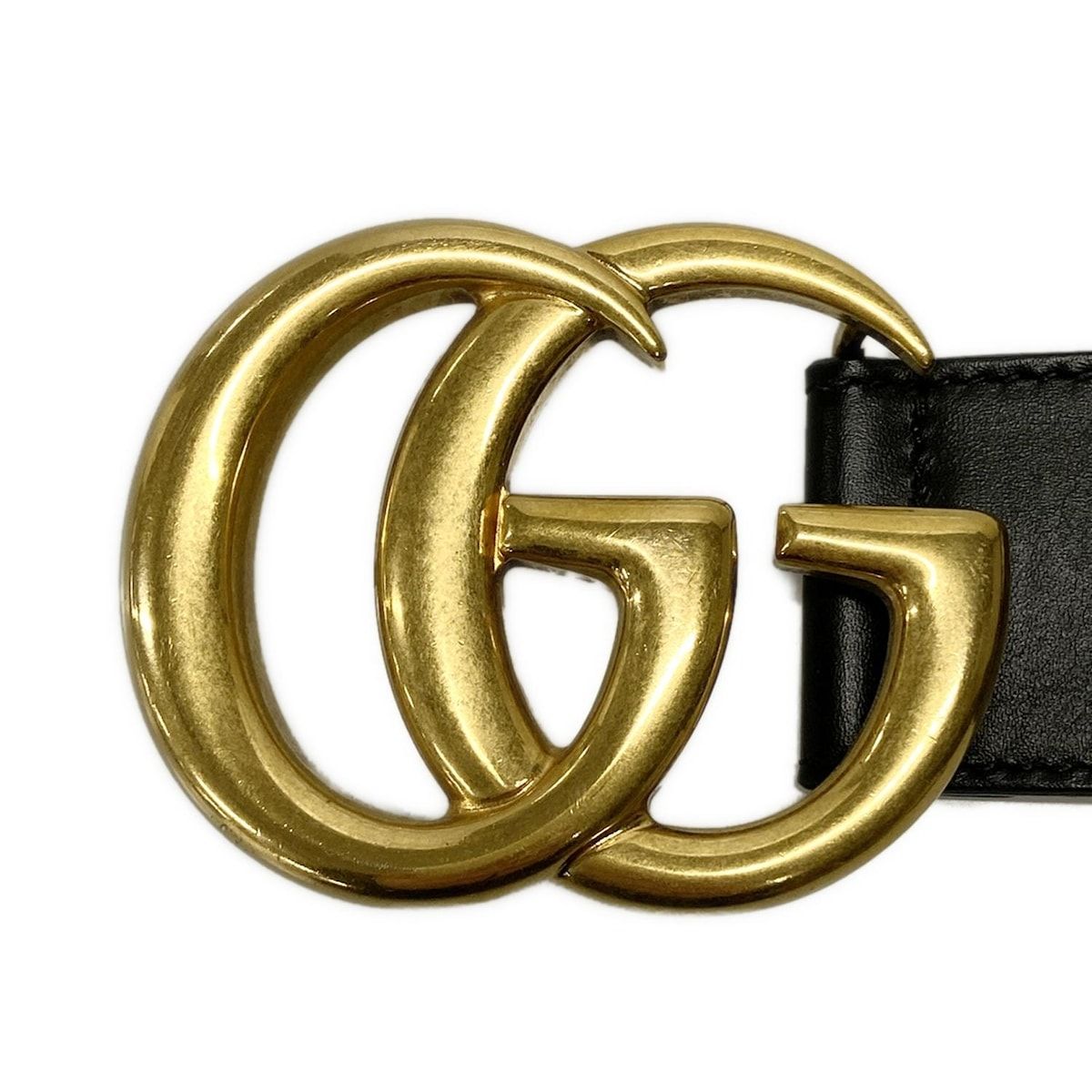 GUCCI(グッチ) ベルト 70-28 GGマーモント 400593 黒×ゴールド