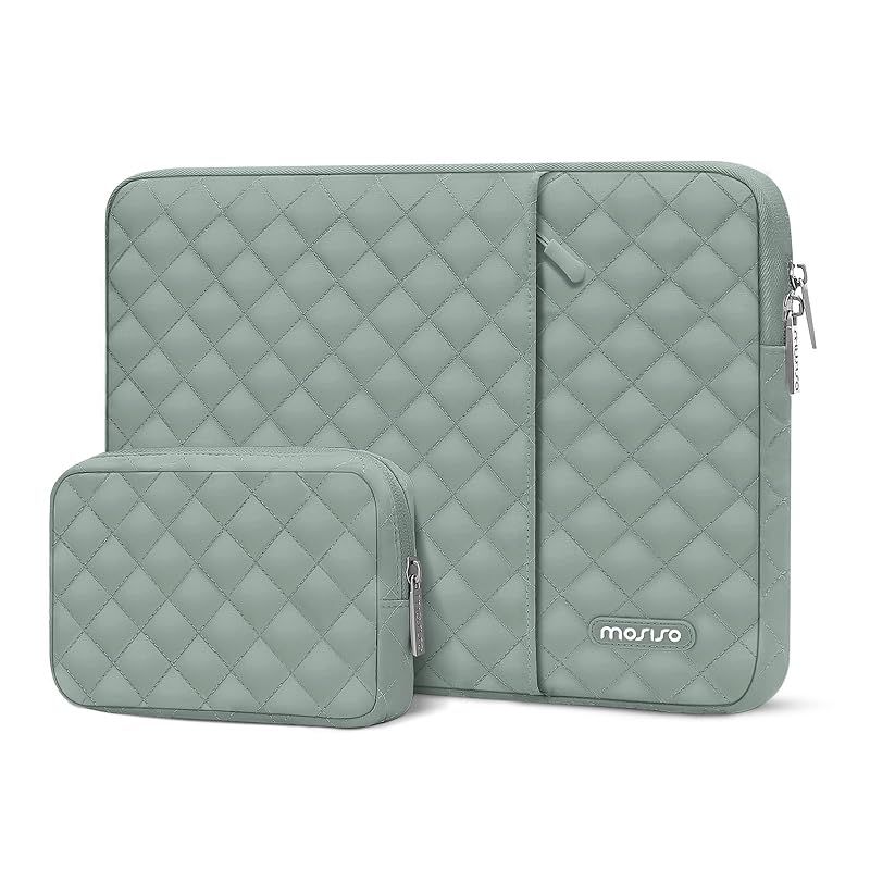 【新着商品】MOSISO パソコンケース 対応機種 MacBook Air/Pro、13-13.3 インチ ノートパソコン、対応機種 MacBook Pro 14 インチ 2024-2021 M3 M2 M1、ポケットと小さなケース付き 正方形のキルティン 0