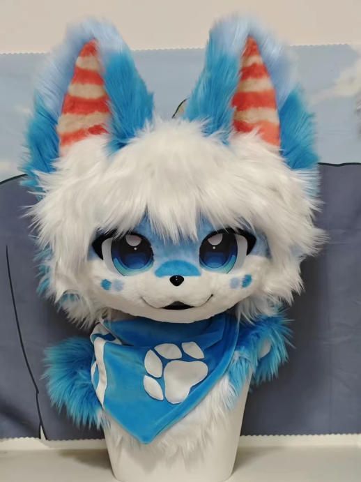 着ぐるみヘッド(ネコ) 着ぐるみヘッド 猫 紫 全頭ヘッド ケモノ マスク ファースーツ