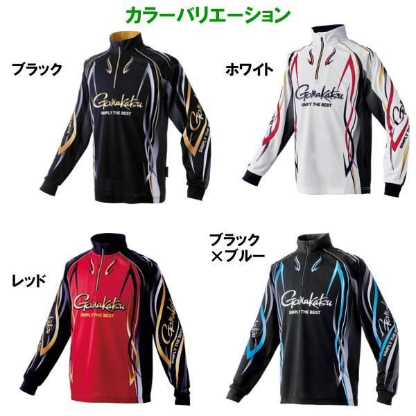 がまかつ 2WAYプリントジップシャツ ( 長袖 ) GM3734 レッド LL ( 2024
