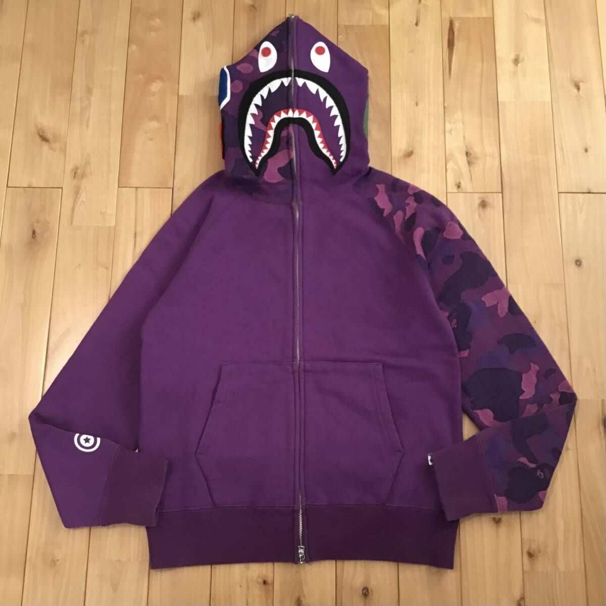 新品・送料無料 BAPE パープルカモ スウェット （A BATHING APE