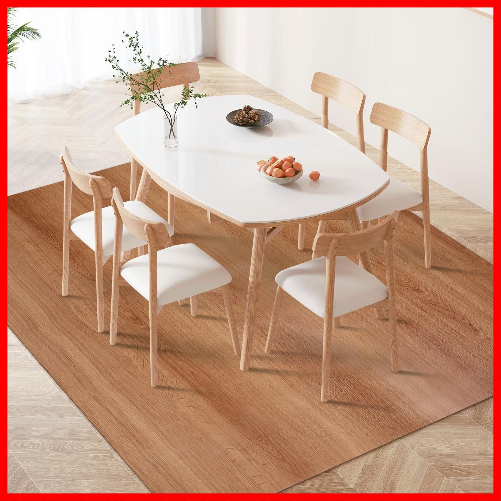 商品 おしゃれ 拭ける PVCマット ダイニングテーブルマット お手入れ簡単 ダイニング 床暖房対応 木目調マット 滑らない 厚さ1.6mm 撥水加工 キズ防止 300×180cm 裏面ズレにくい加工 木目調 ダイニングマット ダークブラウン木目 サッ