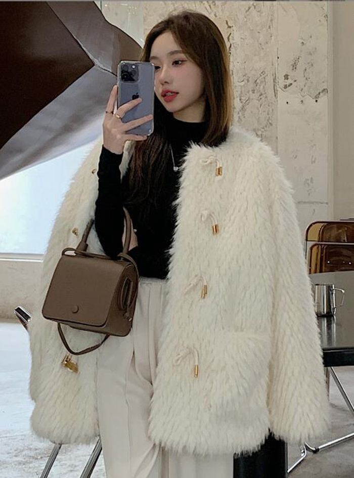 リトルニューヨーク カールドノヒュー リアルムートンコート 羊革 S