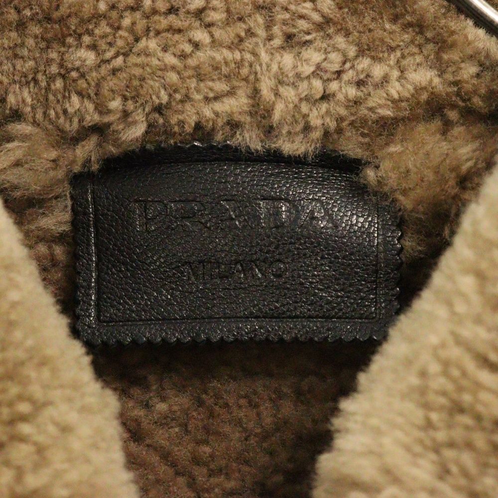 PRADA (プラダ) オーバーサイズ ムートンジャケット ブラック