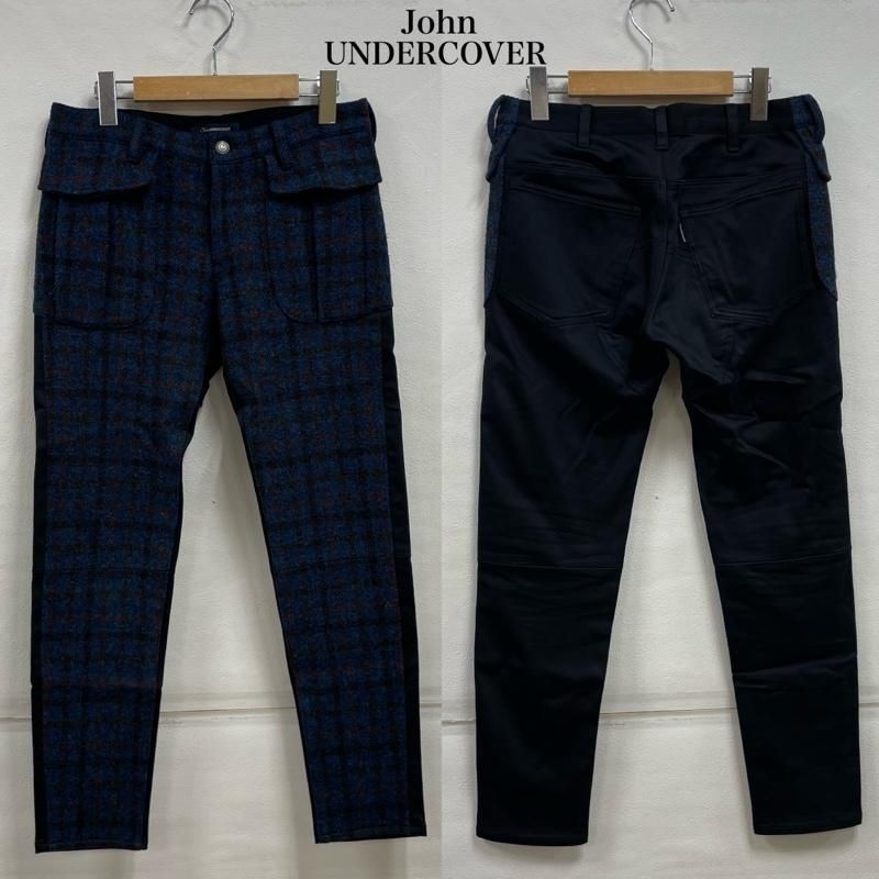 JohnUNDERCOVER ジョンアンダーカバー その他ボトムス チェック ウール ツイード 切替 ストレッチ スキニー パンツ JUN4501