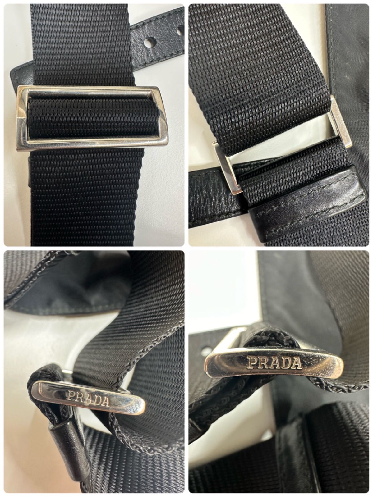 【美品　定番人気商品】プラダ ショルダー バック PRADA バッグ ナイロン レザー メッセンジャー　 正規品　プラダPRADA 斜めがけショルダーバッグ イタリア製 白タグあり　1240904004021AS （SNA)