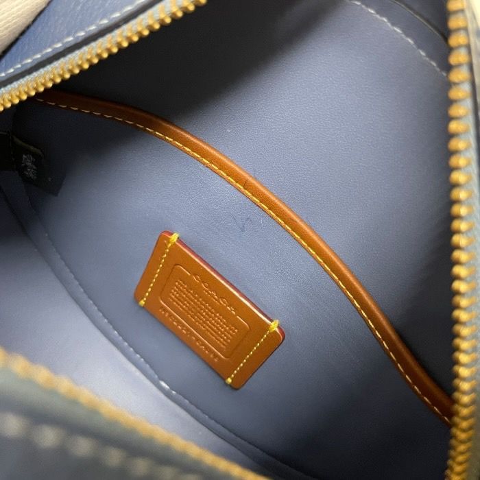 コーチ COACH キア サークル バッグ カラーブロック ナチュラル ペブル 