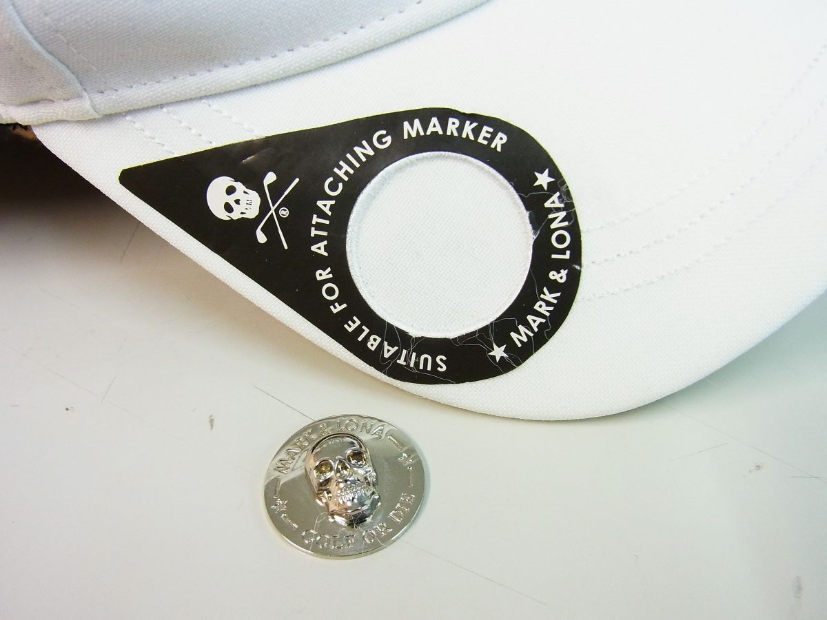 正規☆MARK&LONA マーク&ロナ☆G.O.D Cap W/Ball Marker アイアンスカル刺繍ロゴキャップ【MLF-2A-FC20 】ホワイト白【本物保証】マーカー付 - メルカリ