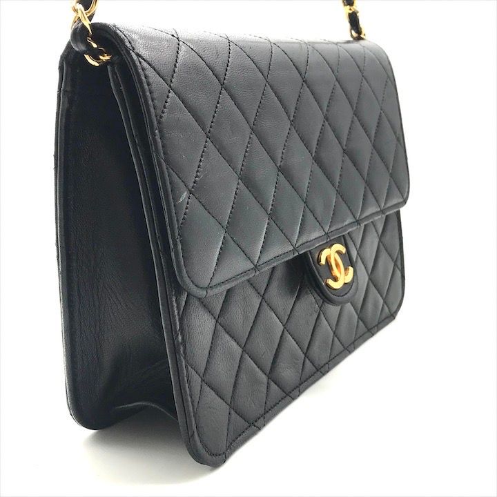 美品 CHANEL シャネル ココマーク マトラッセ ラムスキン プッシュ  