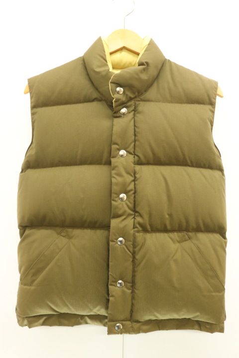 【中古】 CRESCENT DOWN WORKS メンズダウンベスト XS ダウンベスト CRESCENT DOWN WORKS XS カーキ 無地