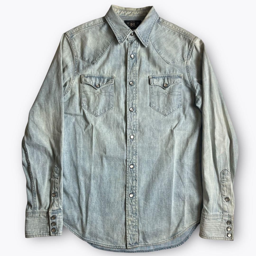 RRL ウォッシュ加工 デニムウエスタンシャツ スナップボタン 2000000021423