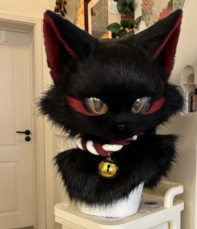 着ぐるみヘッド ファースーツ 犬 黒 ブラック 全頭ヘッド ケモノ マスク ぬいぐるみ コスプレ コスチューム kigurumi