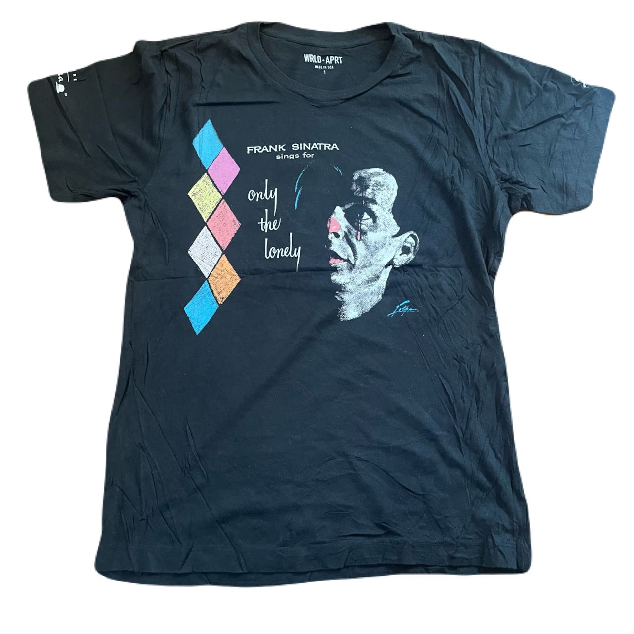 WRLD＋APRT Tシャツ FRANK SINATRA 1 Sサイズ US古着 ブラックT 