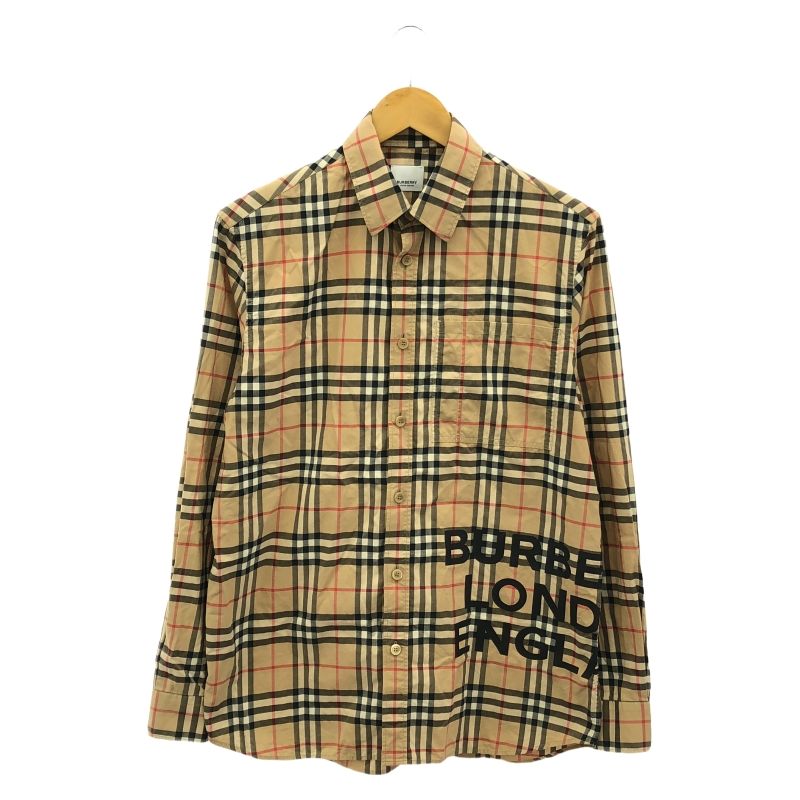 レアビッグサイズburberrylondonバーバリーノバチェックシャツXL 中古】BURBERRY LONDON ノバチェック ロゴプリントシャツ XS