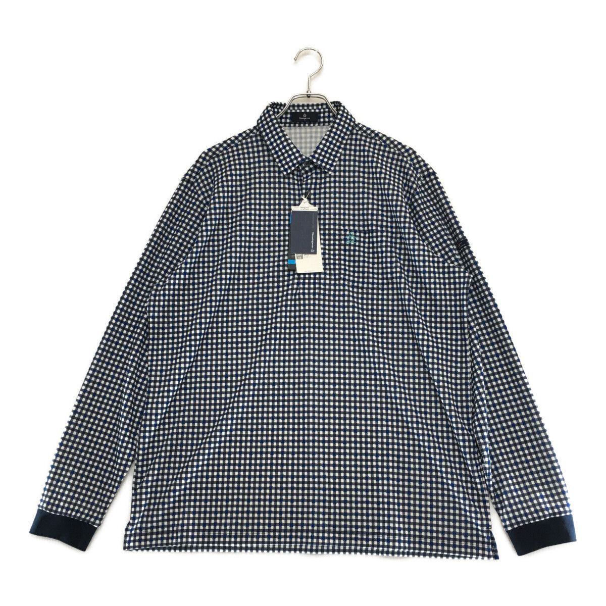Munsingwear - coco 未使用品 マンシングウェア Munsing wear メンズ 長袖ポロシャツ 3L 紺系 ネイビー チェック 大きいサイズ 未使用品 メンズ マンシングウェア Munsing wear 長袖ポロシャツ 3L 紺