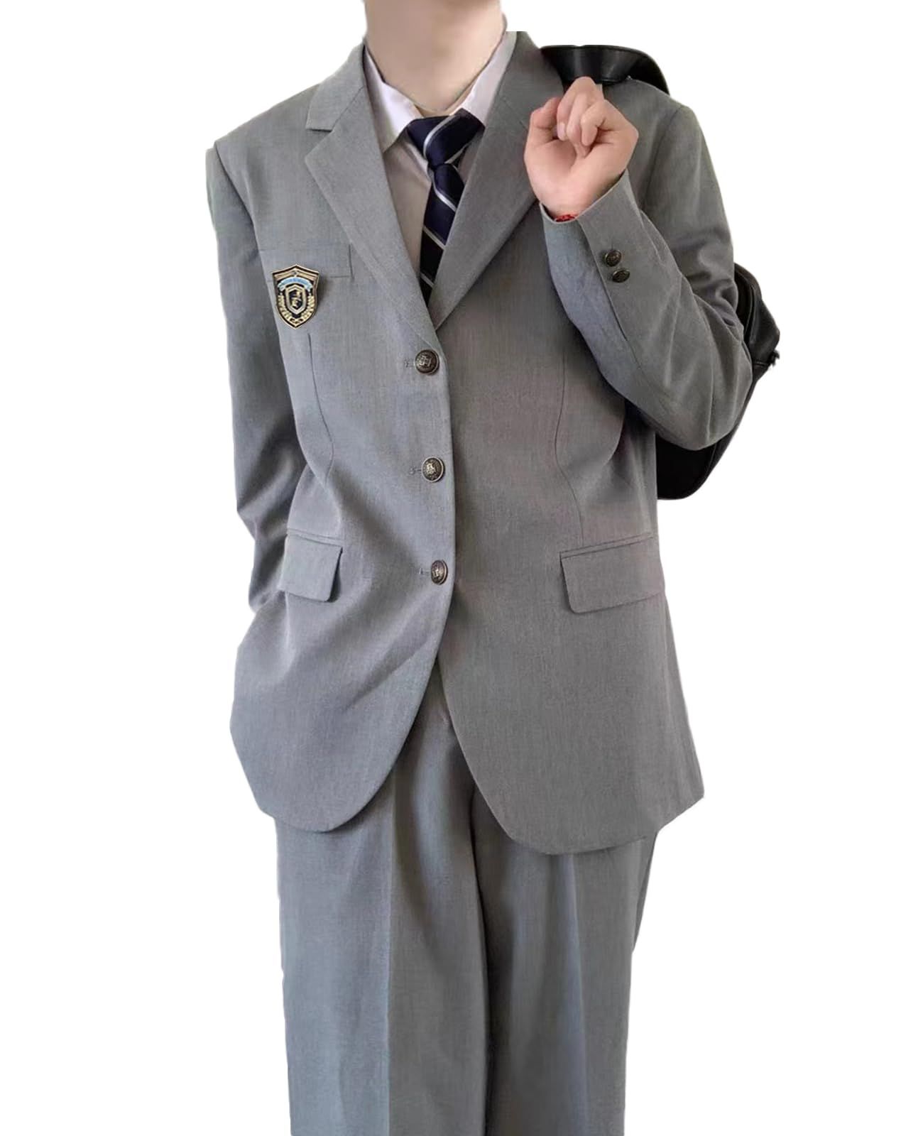 AOTYP スクール DK 制服 大きいサイズ 春秋 コスプレ 衣装 男子高生 学生服 イギリス風 学園風 灰 グレー grey XL