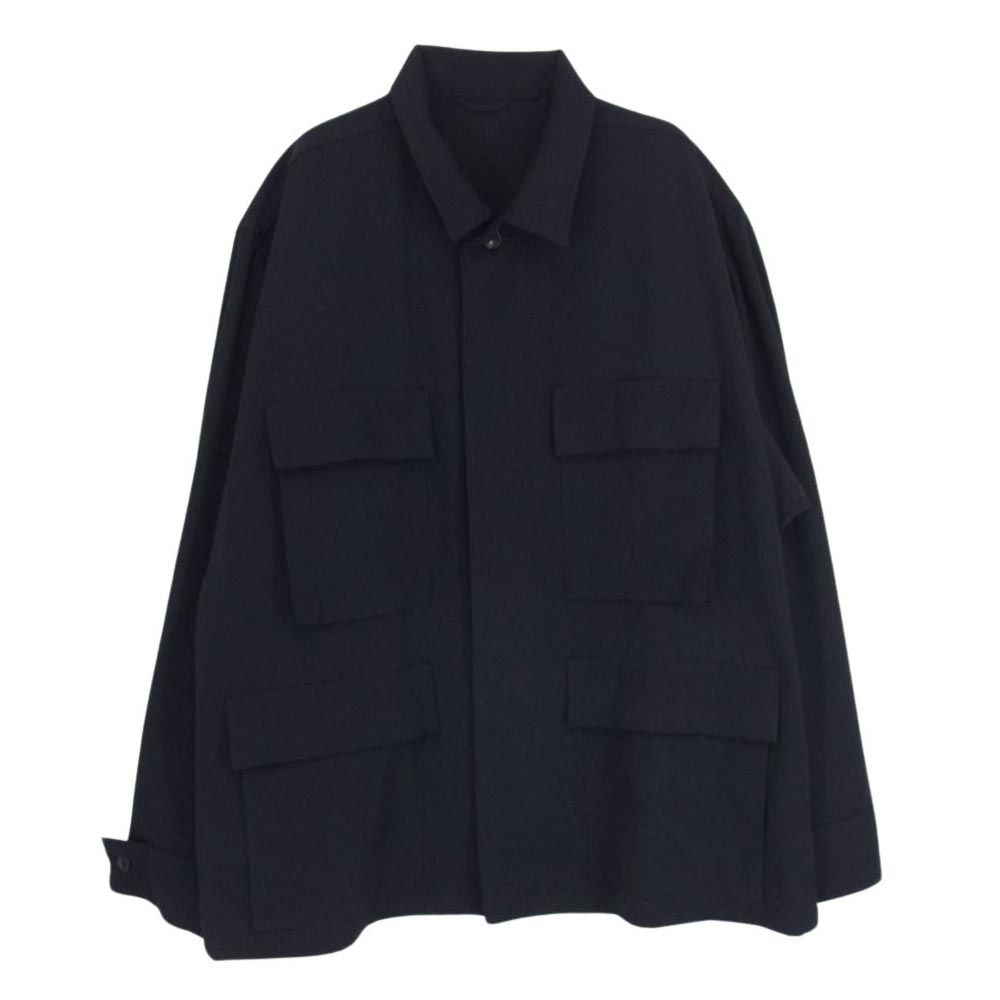 COMOLI コモリ 21SS T01-01027 ウールギャバジン B.D.U ジャケット  ブラック系 3【美品】【中古】 COMOLI コモリ 21SS T01-01027 ウールギャバジン B.D.U ジャケット