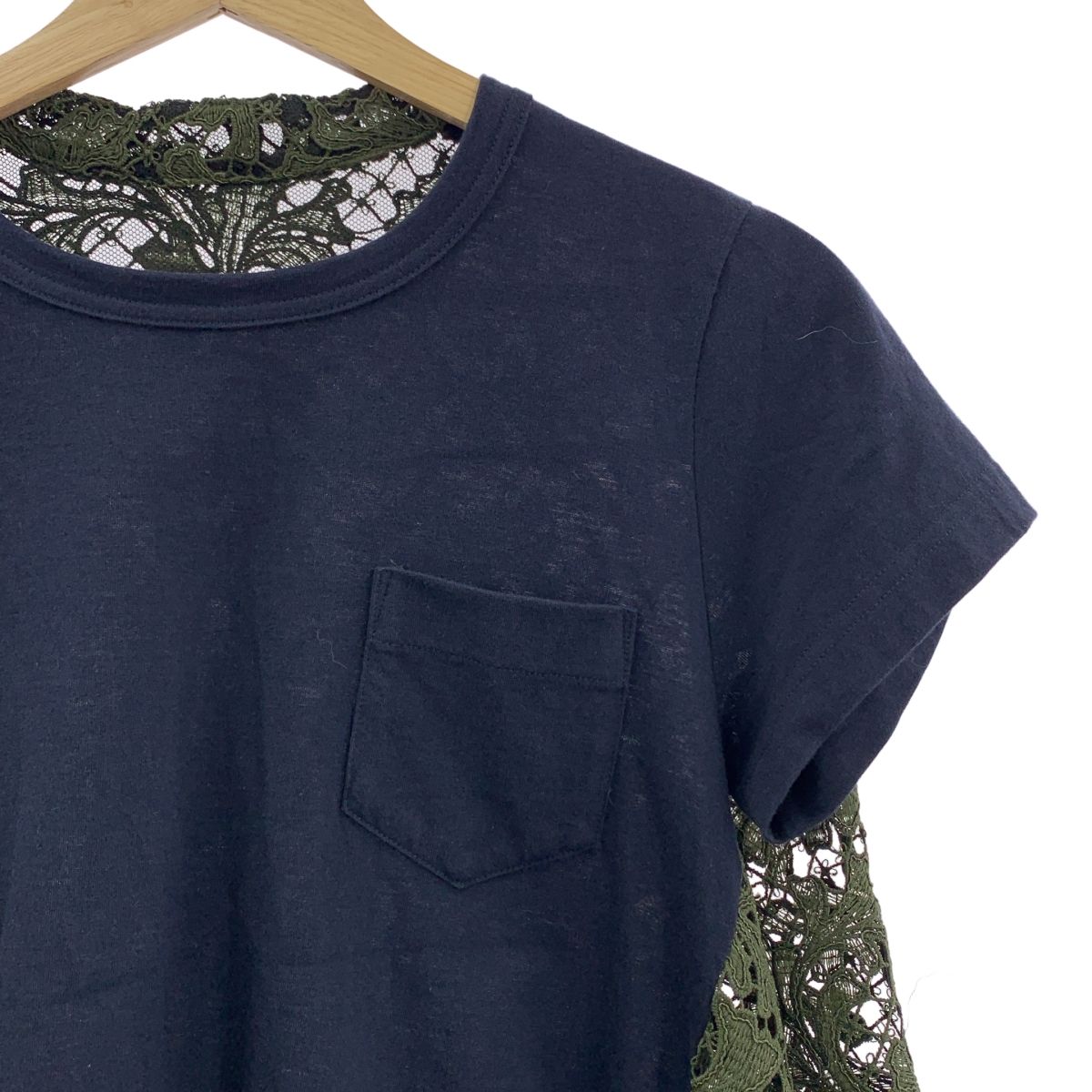 sacai | サカイ | エンブロイダリー レース プルオーバーシャツ | 1 | ネイビー|カーキ | レディース