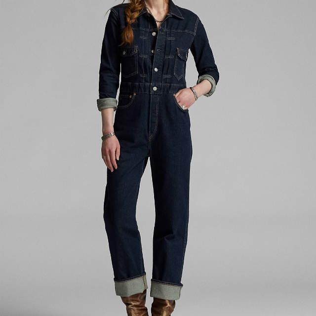 RRL ダブルアールエル インディゴデニムカバーオール Denim Coverall Jumpsuit 282845985001 1 Indigo オールインワン  Double RL ジャンプスーツ ツナギ レディース g16737 - メルカリ