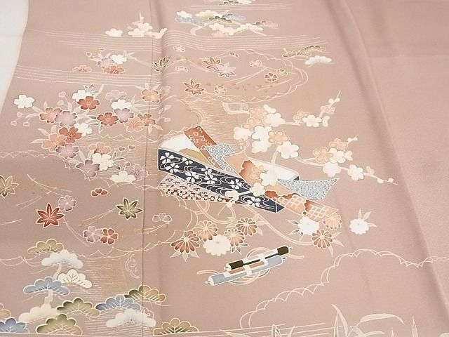 平和屋-こころ店□極上 訪問着 葉尽くし 金彩 着丈160cm 裄丈66cm 正絹